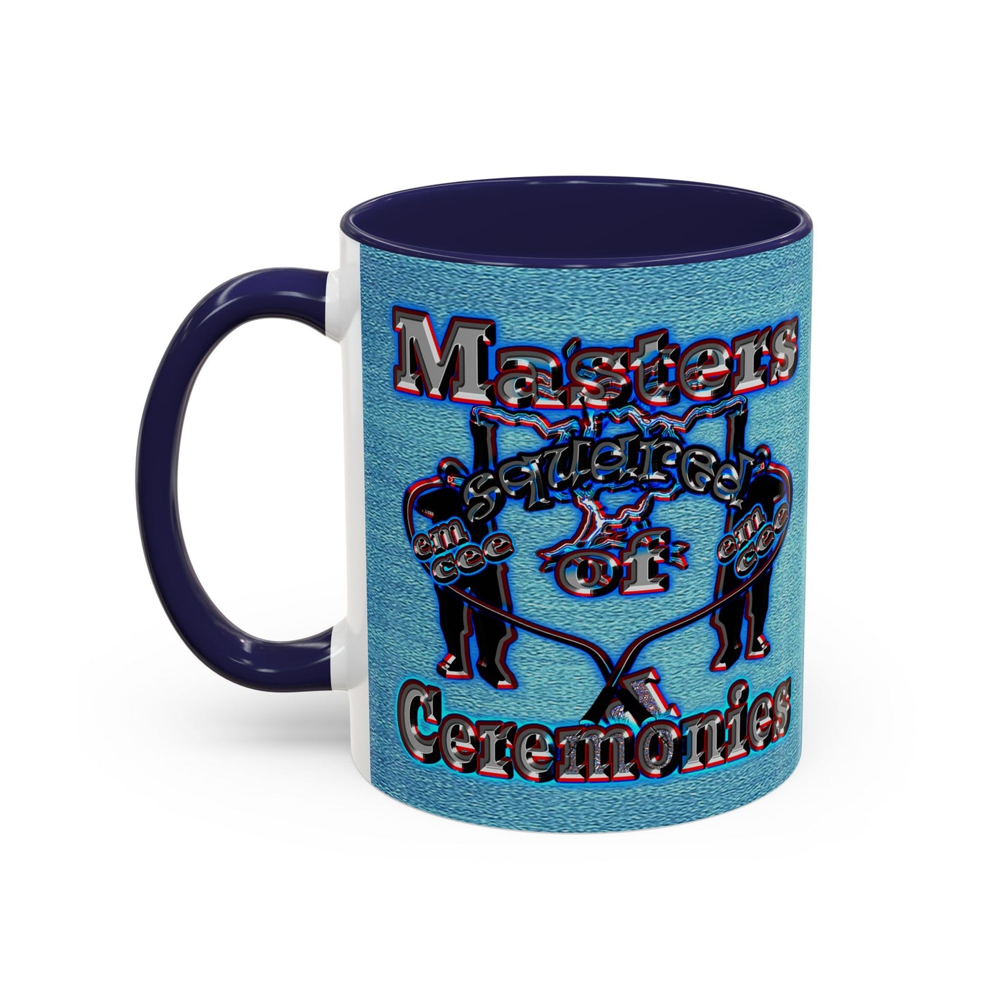 em cee squared - Accent Mug (faded dark blue)