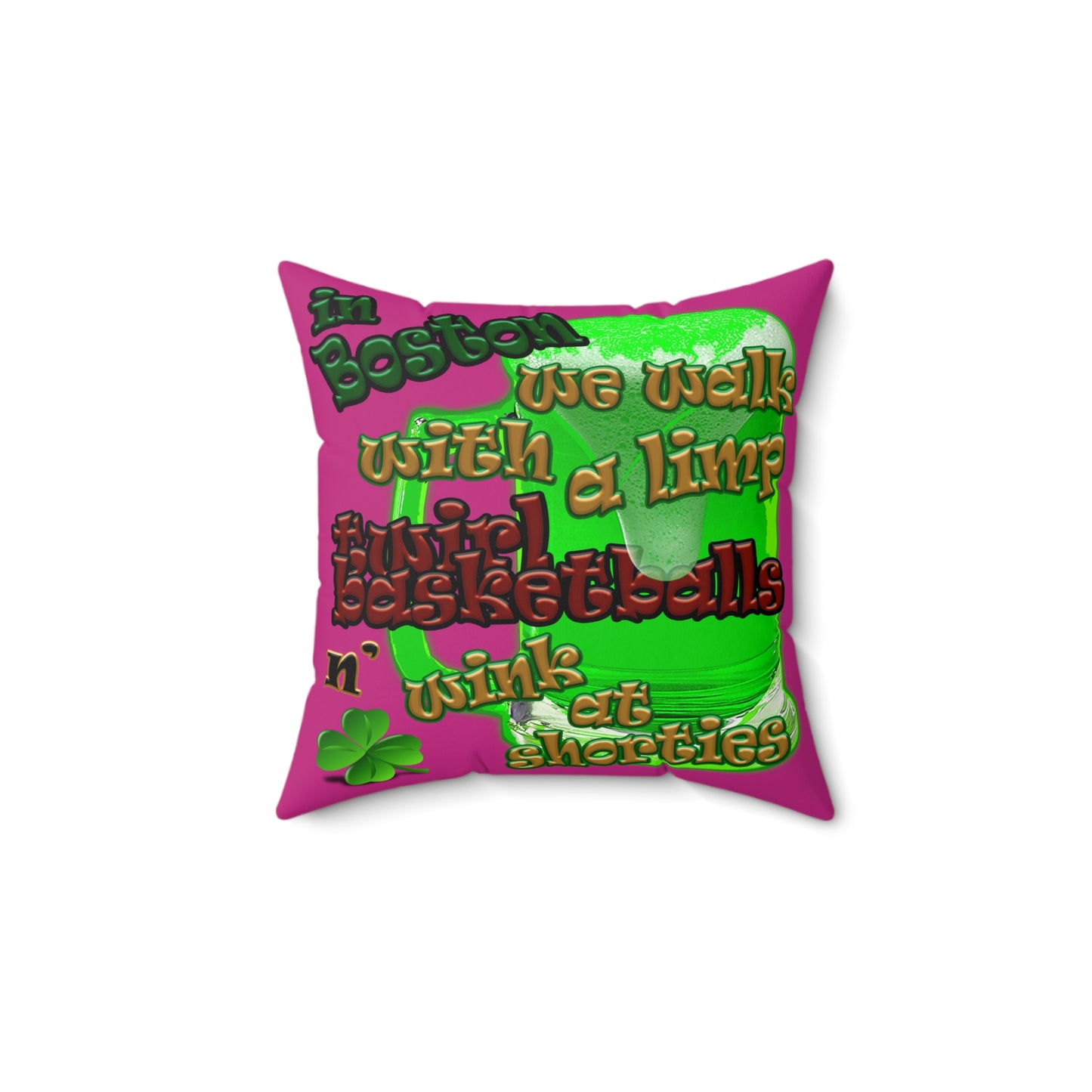 celtics logo - Faux Suede Square Pillow - (pink)