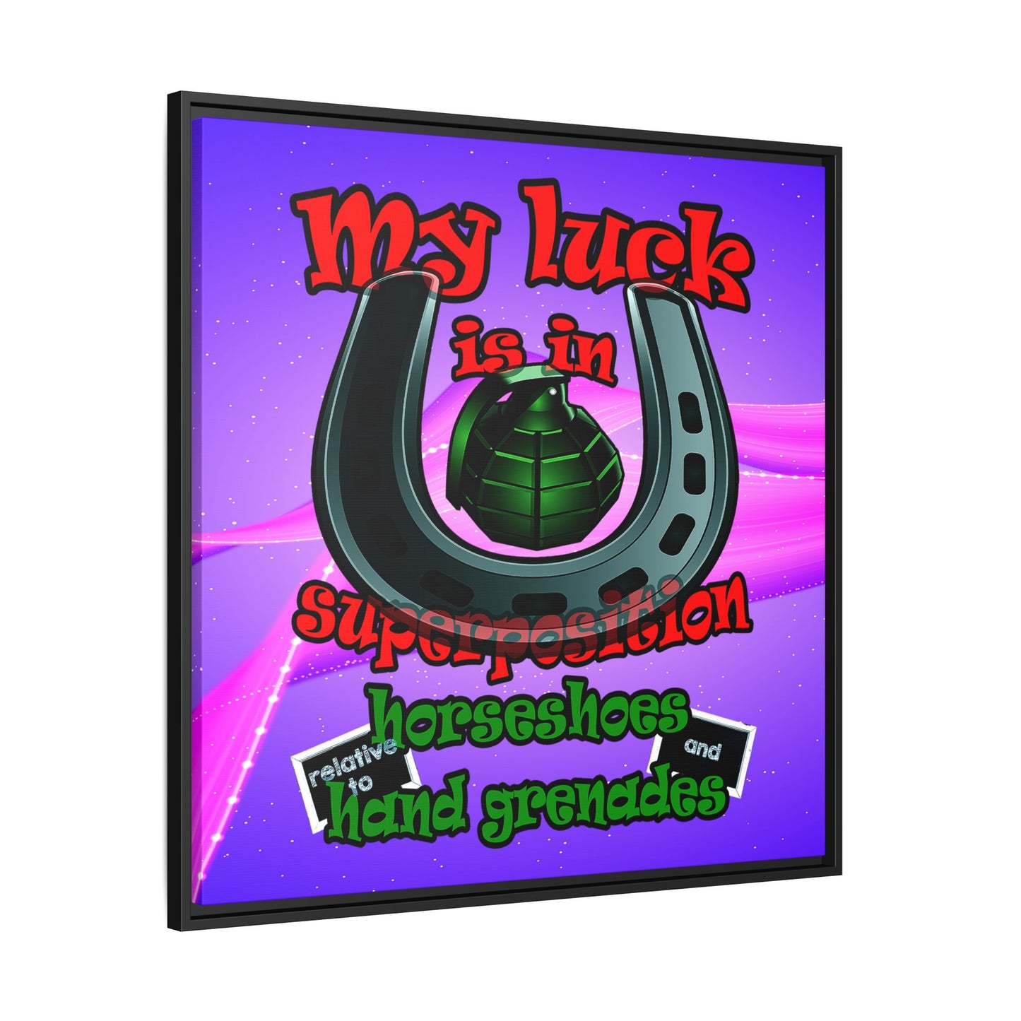 my luck - framed canvas art (purple-pink wave)
