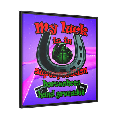 my luck - framed canvas art (purple-pink wave)