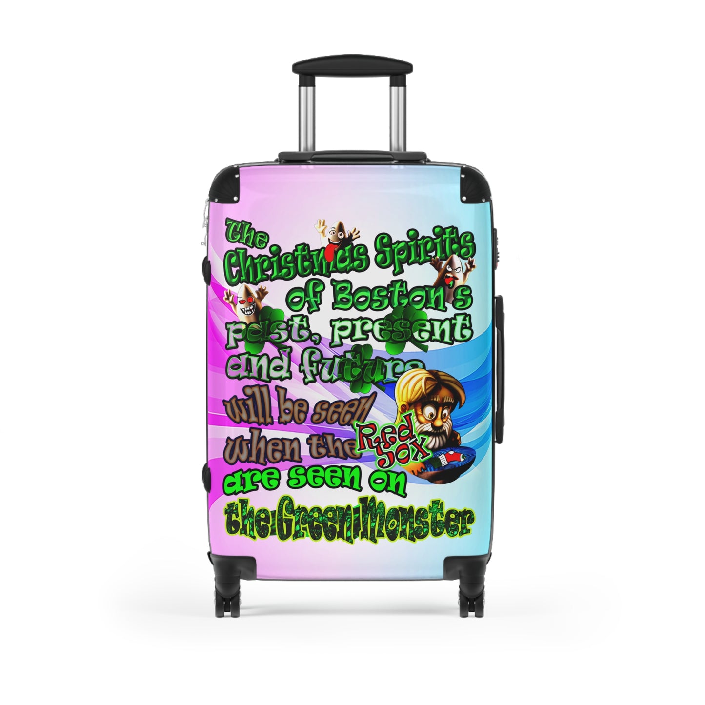 christmas spirits of boston - Suitcase (light blue-pink wave)