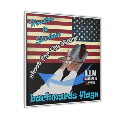 shoot for the stars - framed canvas art (black)