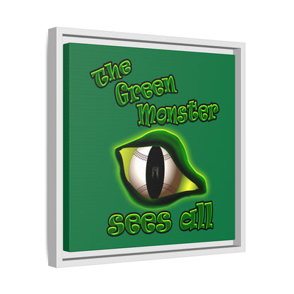 green monster - framed canvas art (dark green)