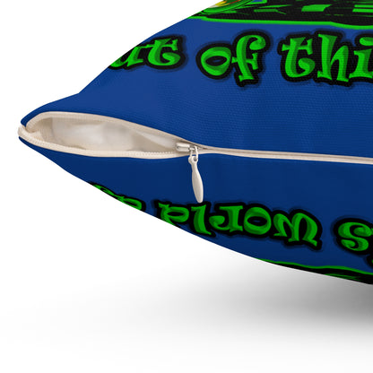 disc jockey - Spun Polyester Square Pillow - (dark blue)