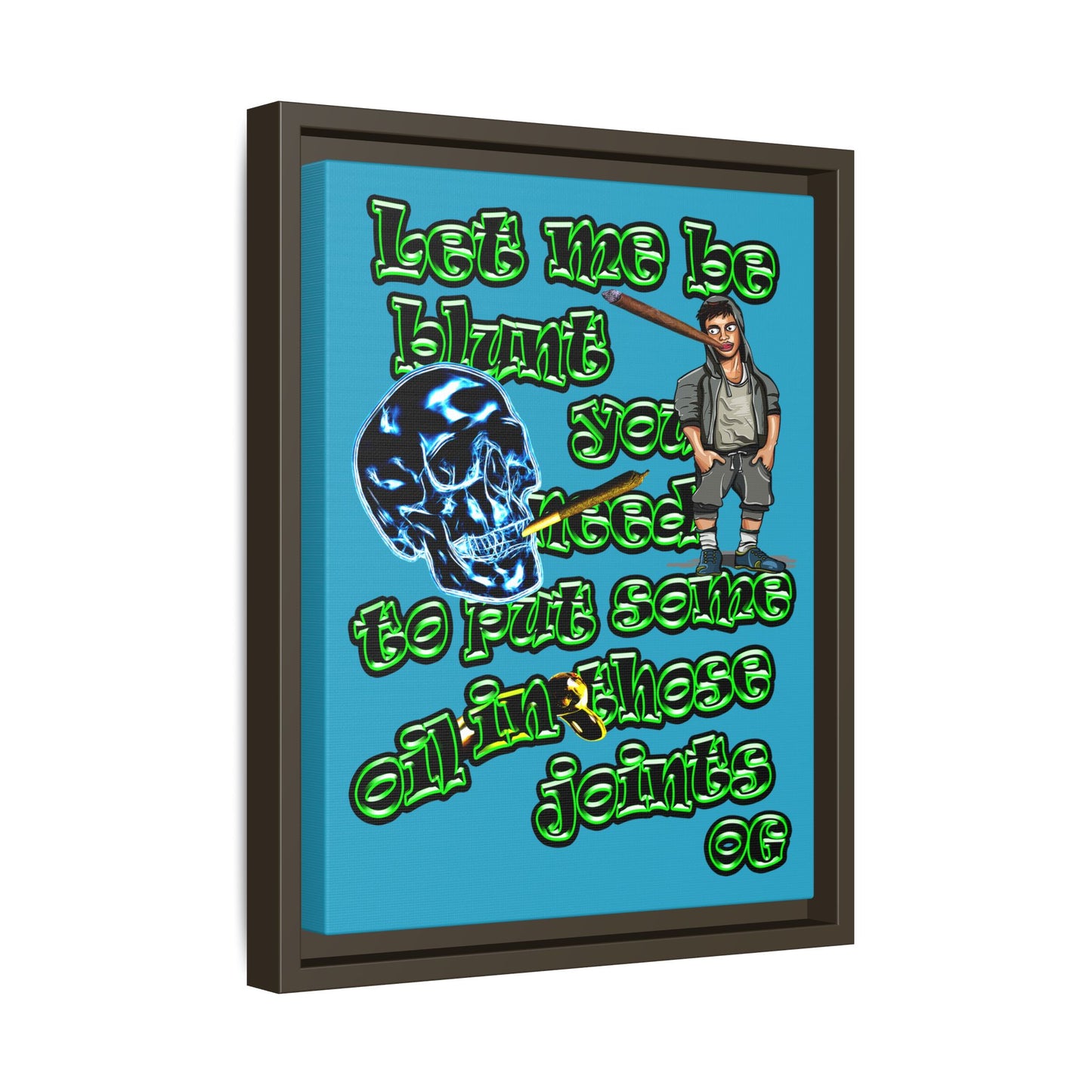 og - framed canvas art (turquoise)
