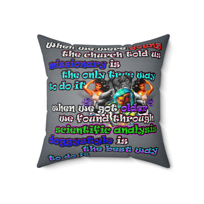 doggystyle - Spun Polyester Square Pillow - (grey-light grey)