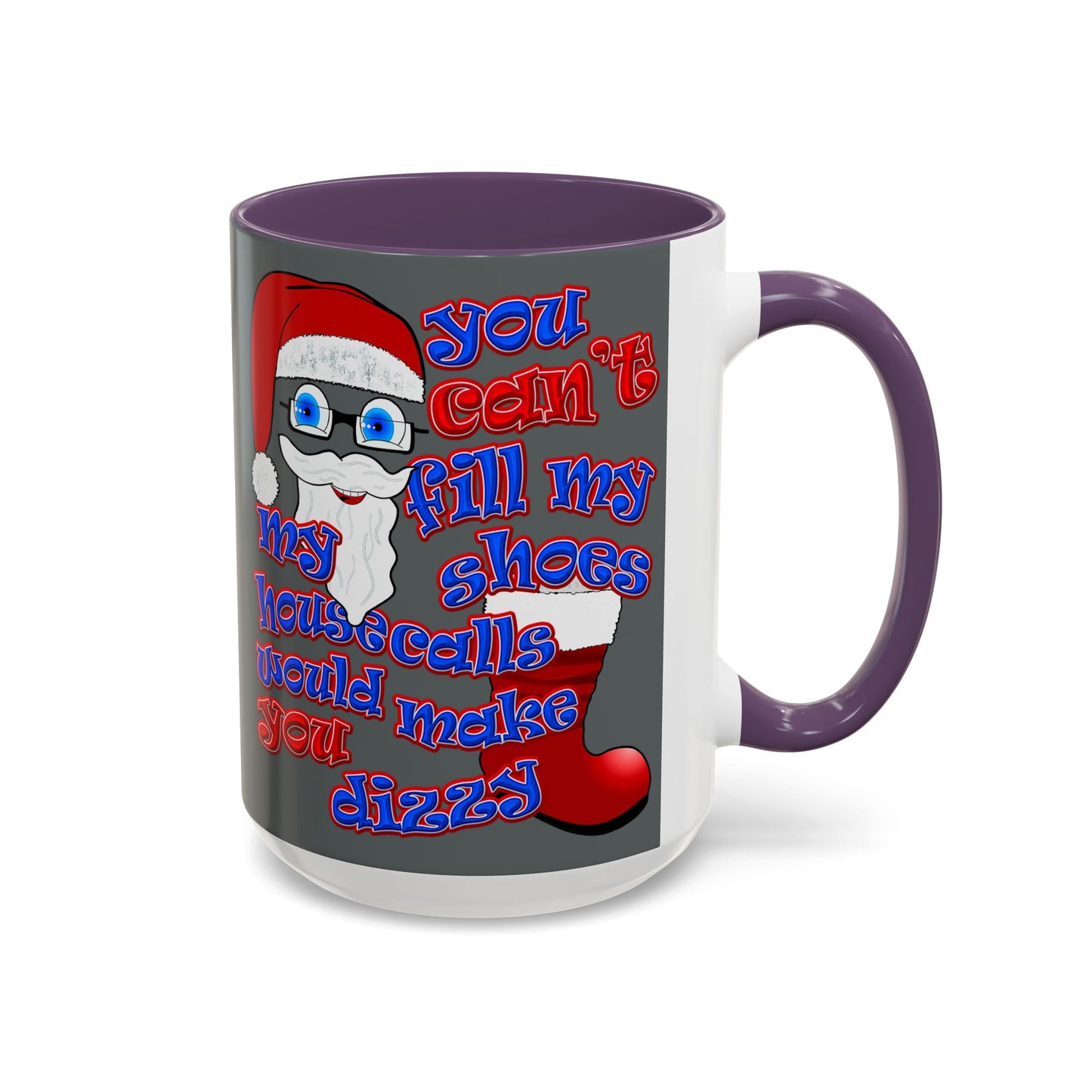 santa's shoes - Accent Mug (dark grey)