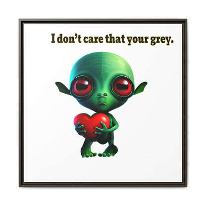 I don't care that your grey - framed canvas art (white)
