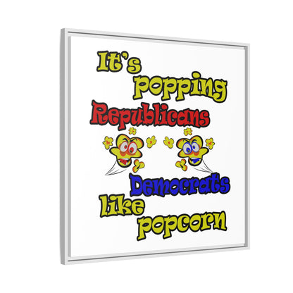 popping like popcorn - framed canvas art (white)