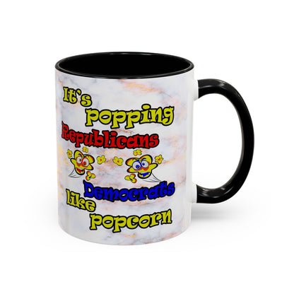popping like popcorn - Accent Mug (white marble)