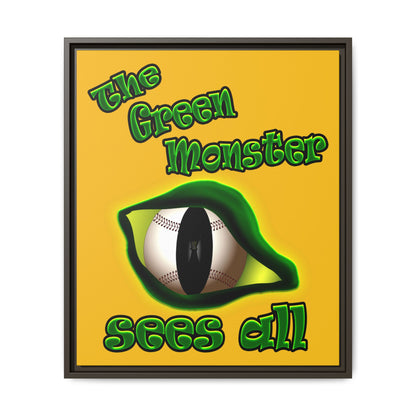 green monster - framed canvas art (yellow)