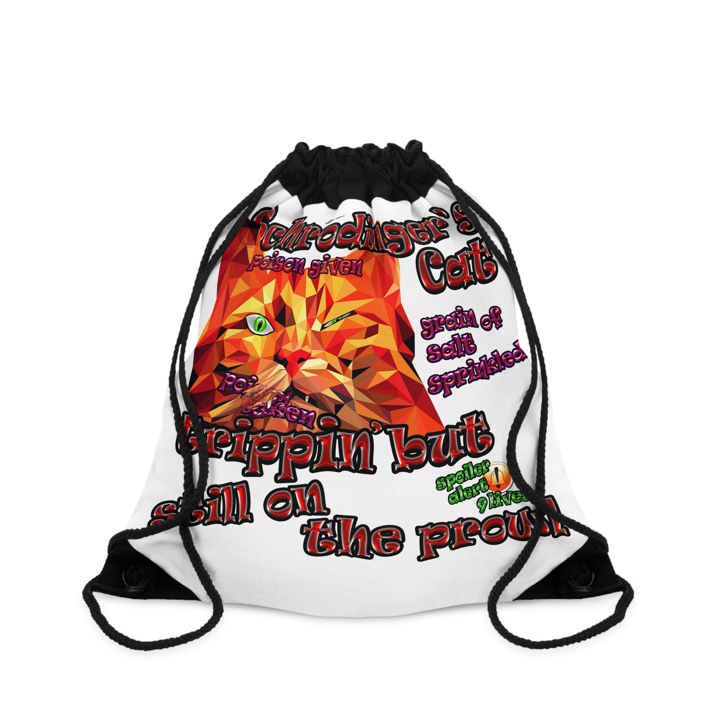 schrodinger's cat - Drawstring Bag (white)