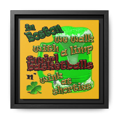 celtics logo - framed canvas art (yellow)