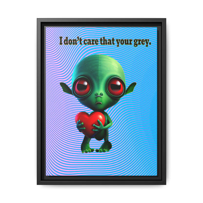 I don't care that your grey - framed canvas art (light blue-purple wave)