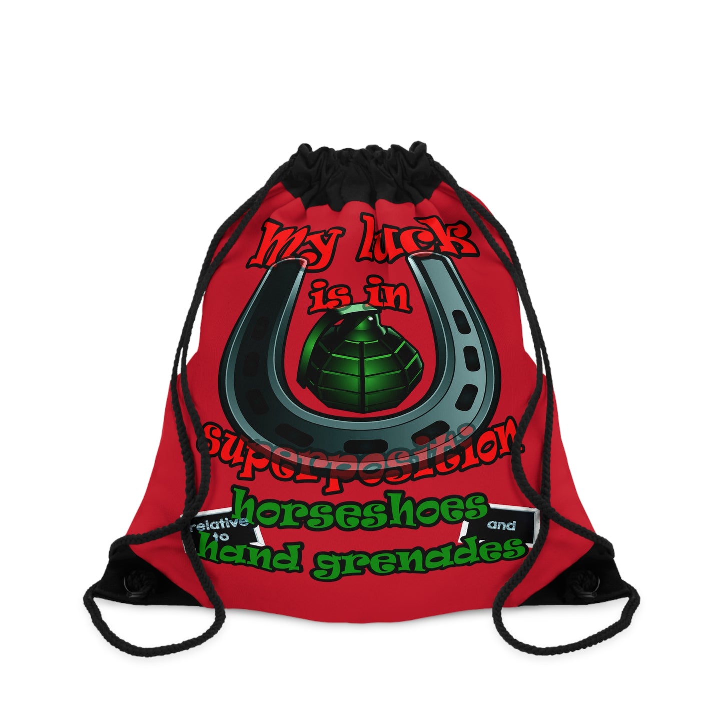 my luck - Drawstring Bag (dark red)