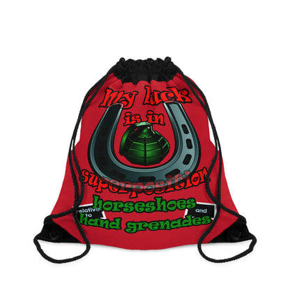 my luck - Drawstring Bag (dark red)