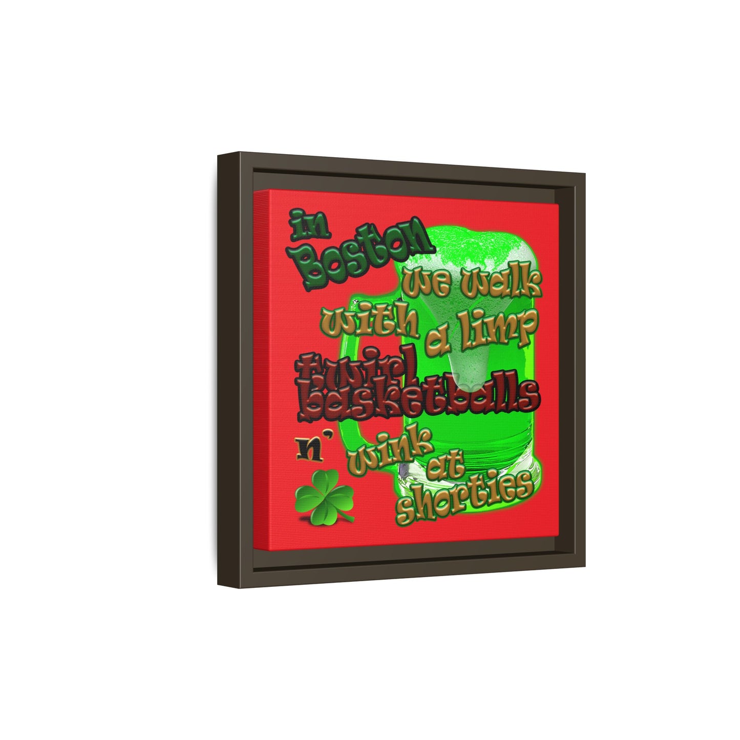 celtics logo - framed canvas art (red)