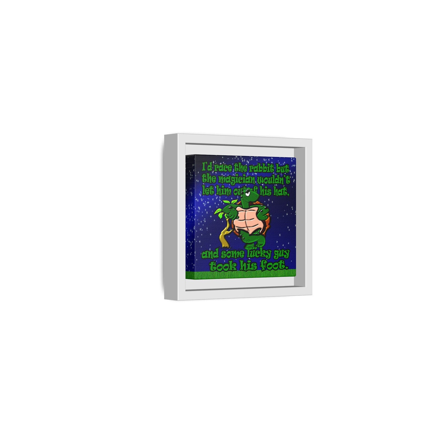 turtle race - framed canvas art ('snoops' background)