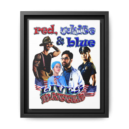 rw&b lives matter - framed canvas art (white)