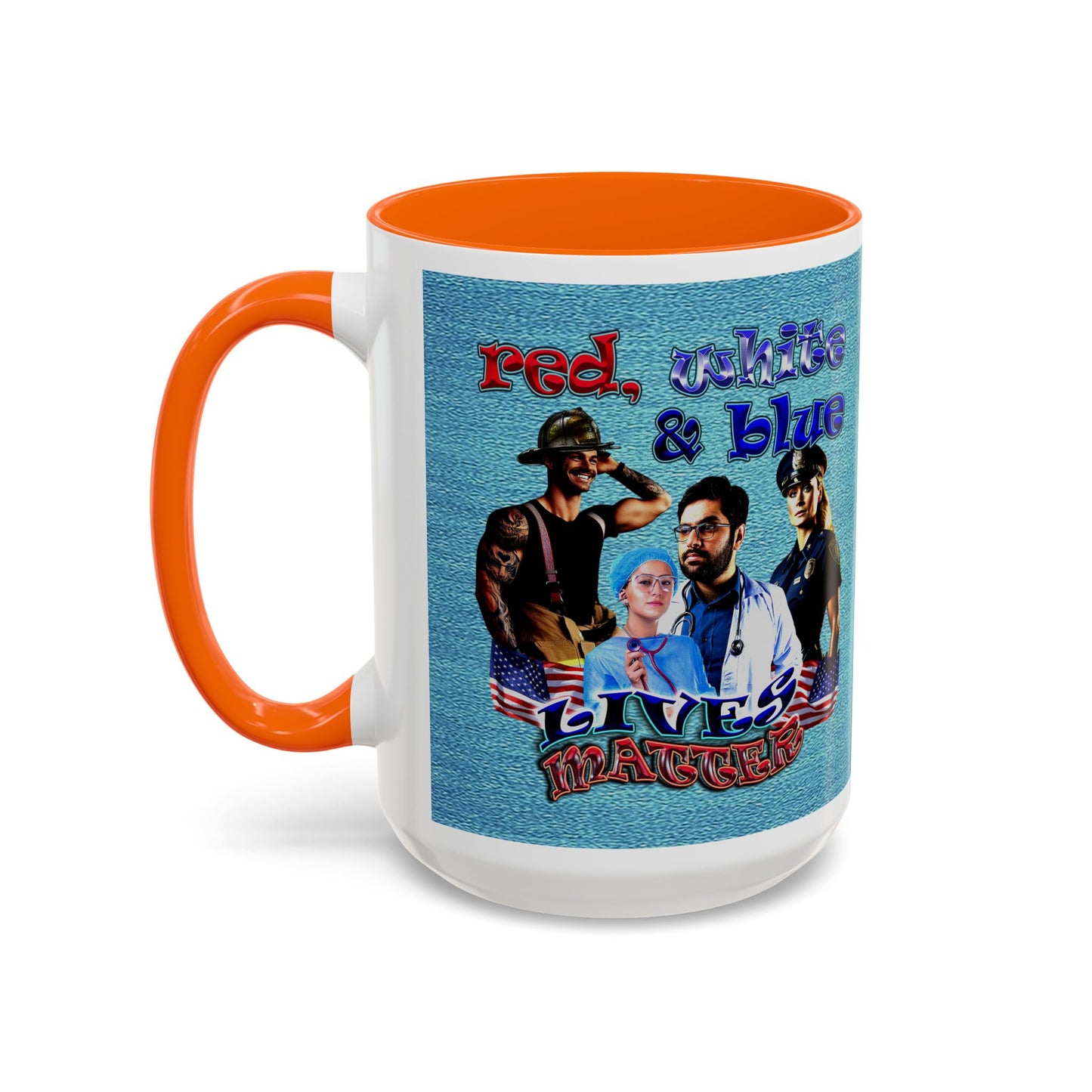 rw&b lives matter - Accent Mug (faded blue)