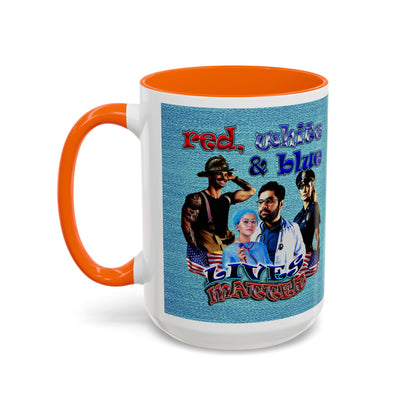 rw&b lives matter - Accent Mug (faded blue)