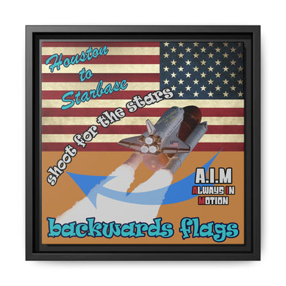 shoot for the stars - framed canvas art (light brown)