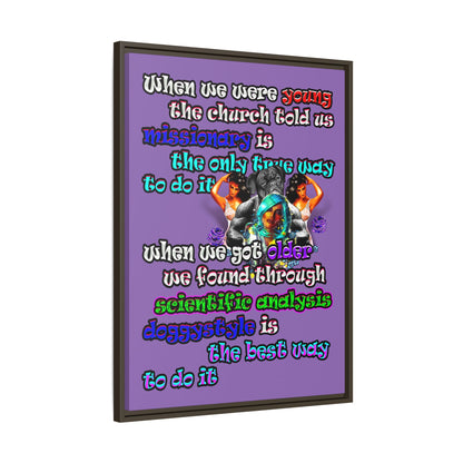 doggystyle - framed canvas art (light purple)