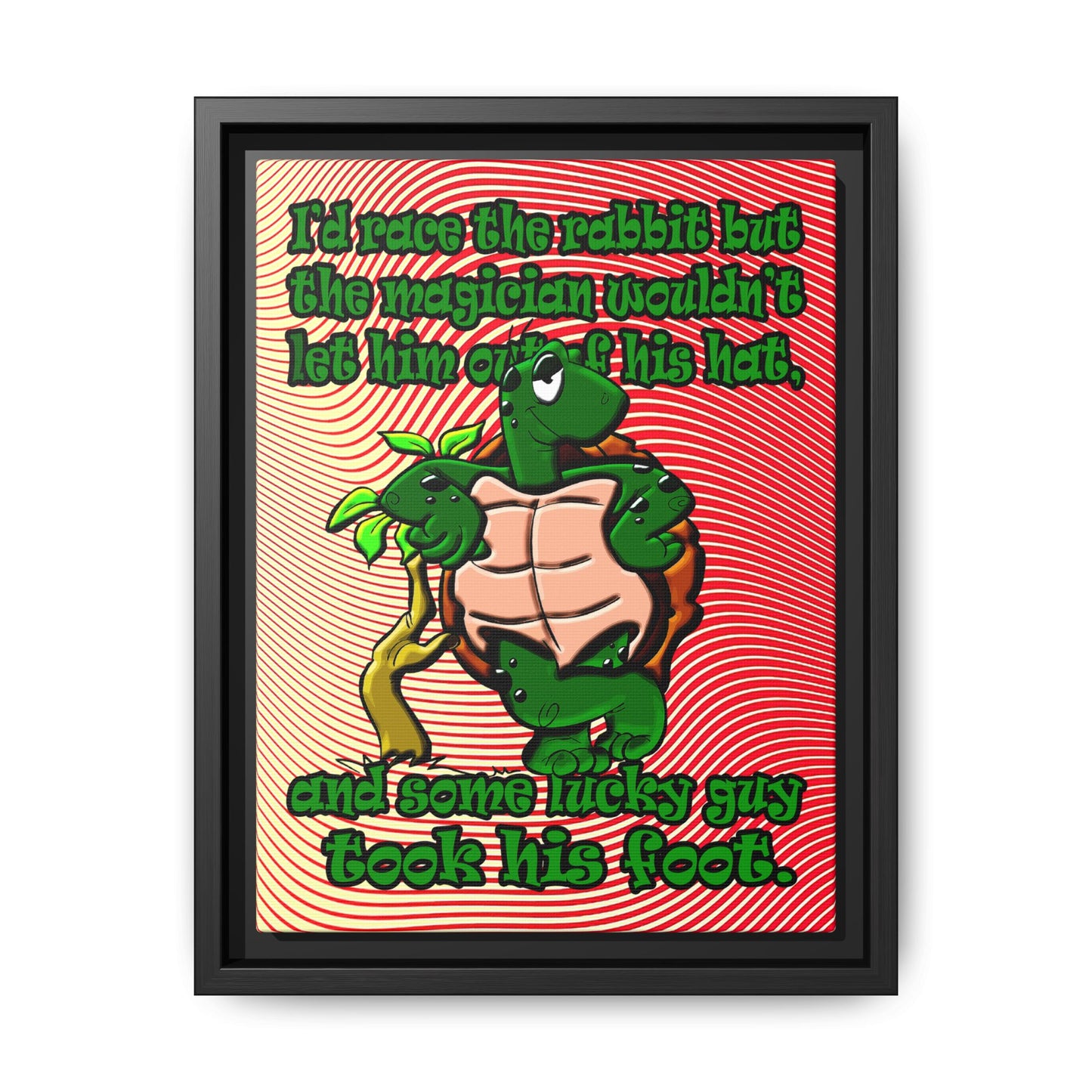 turtle race - framed canvas art (yellow-orange wave)