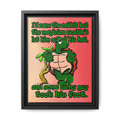 turtle race - framed canvas art (yellow-orange wave)