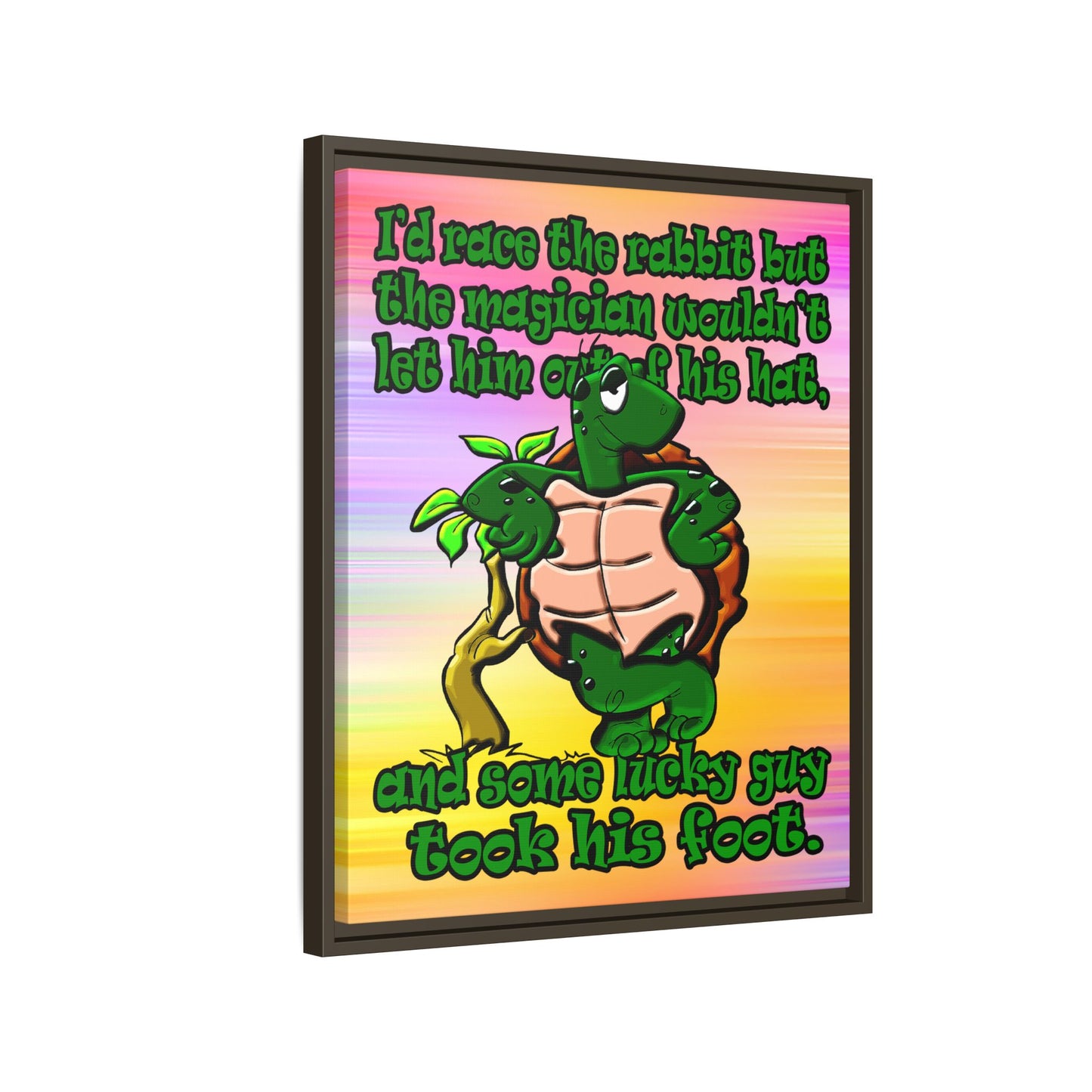 turtle race - framed canvas art (color blur)
