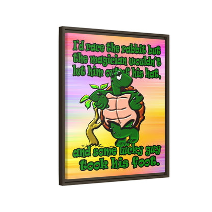 turtle race - framed canvas art (color blur)