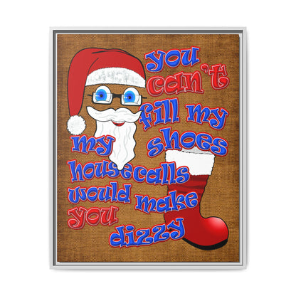 santa's shoes - framed canvas art (brown papyrus)