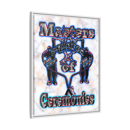 em cee squared - framed canvas art (white marble)