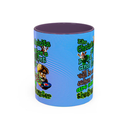 christmas spirits of boston - Accent Mug (light blue-purple wave)