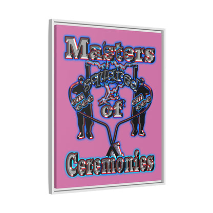 em cee squared - framed canvas art (light pink)