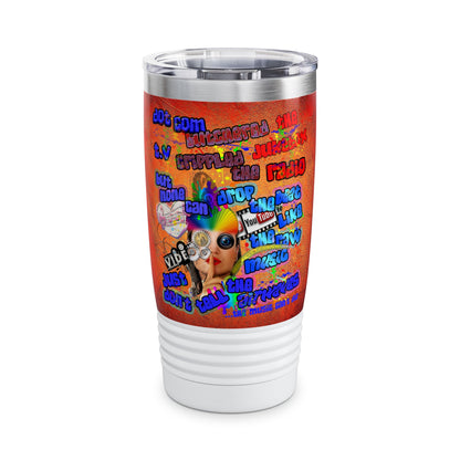 drop the beat - Ringneck Tumbler, 20oz  (burnt orange)