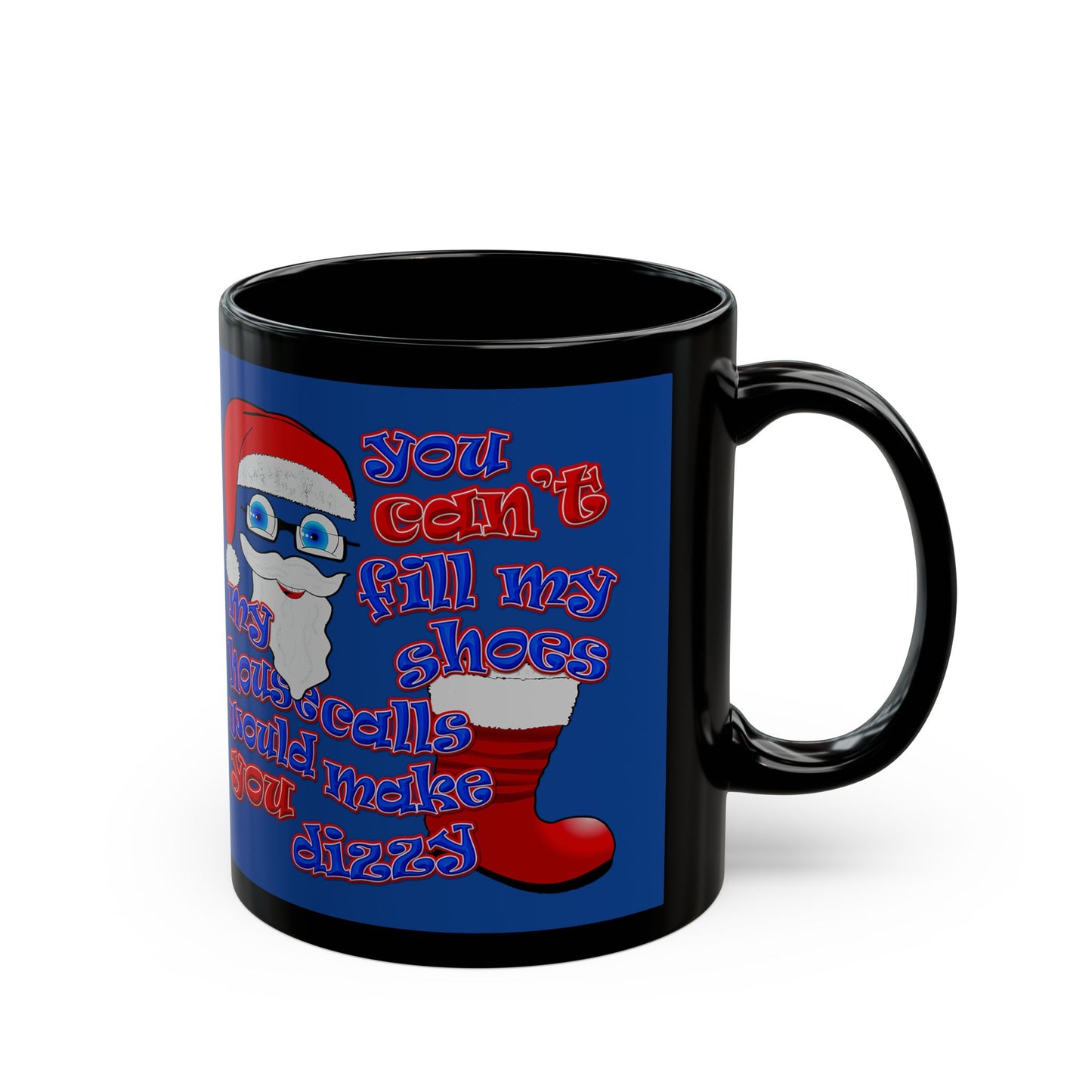 santa's shoes - Black Mug (dark blue)