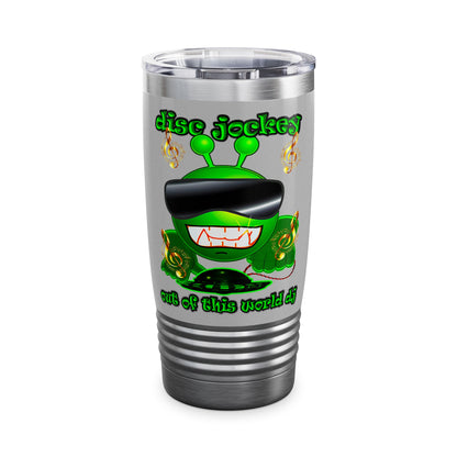 disc jockey - Ringneck Tumbler, 20oz (light grey)