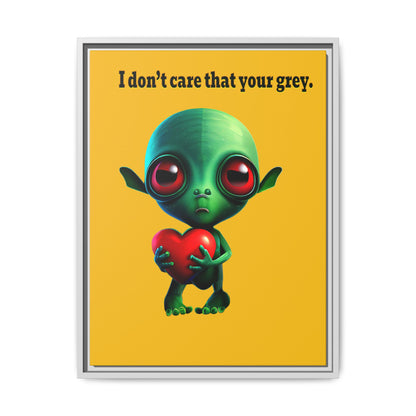I don't care that your grey - framed canvas art (yellow)
