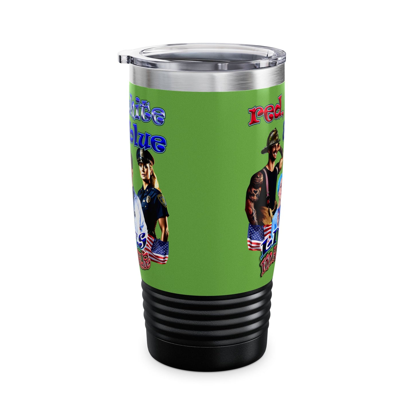rw&b lives matter - Ringneck Tumbler, 20oz (green)