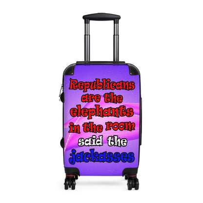 donkeys and elephants - Suitcase (purple-pink wave)