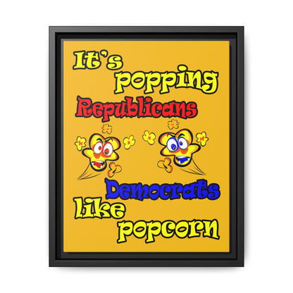 popping like popcorn - framed canvas art (yellow)
