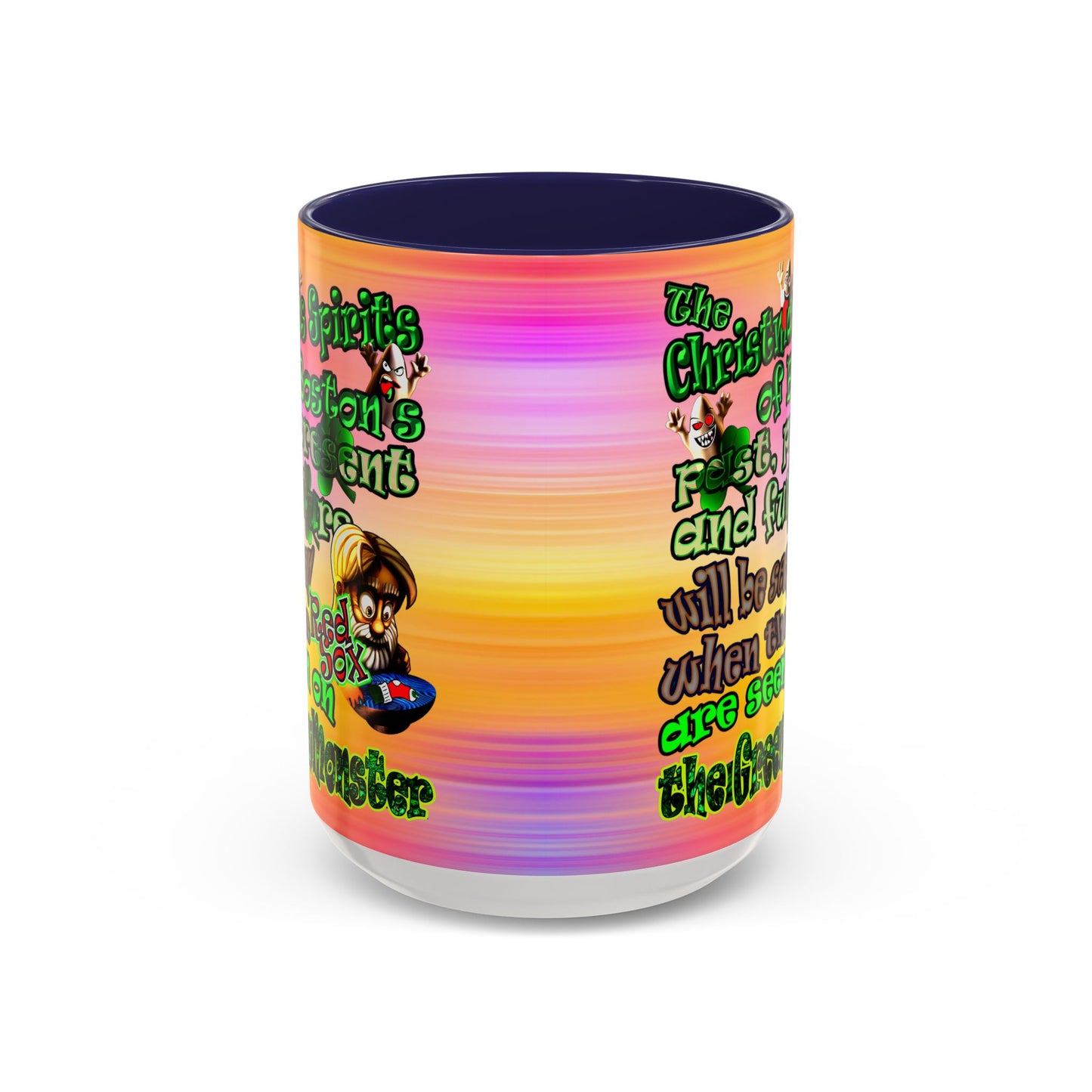 christmas spirits of boston - Accent Mug (color blur)