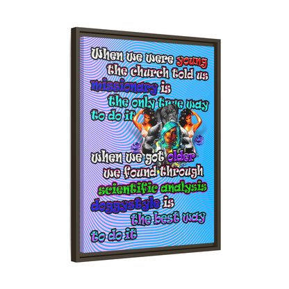 doggystyle - framed canvas art (light blue-purple wave)