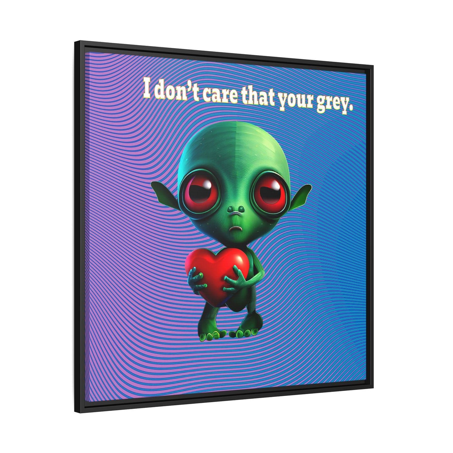 I don't care that your grey - framed canvas art (light blue-purple wave)