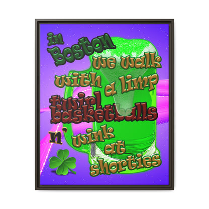 celtics logo - framed canvas art (purple-pink wave)