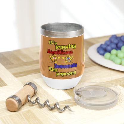 popping like popcorn - Chill Wine Tumbler (light brown)