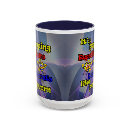 popping like popcorn - Accent Mug (grey-pink wave)