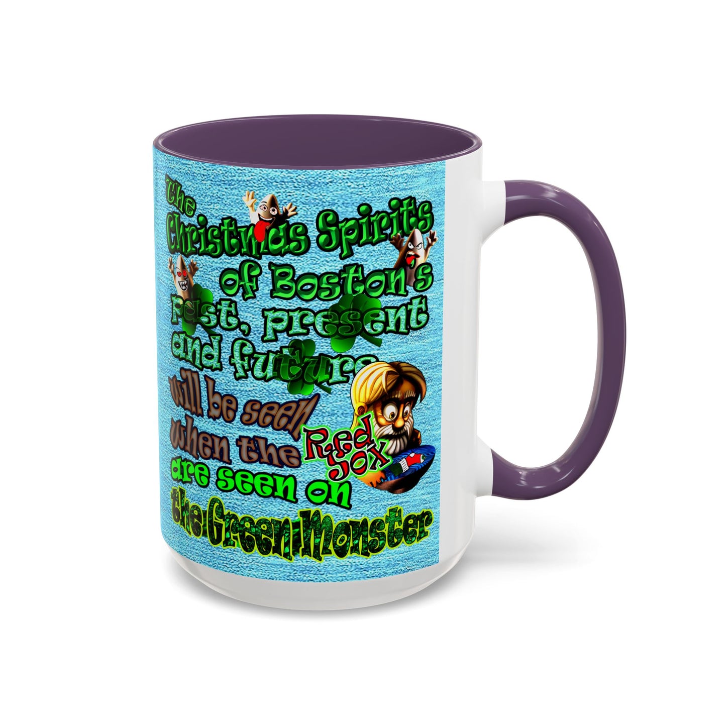 christmas spirits of boston - Accent Mug (faded blue)