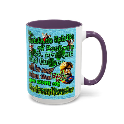 christmas spirits of boston - Accent Mug (faded blue)